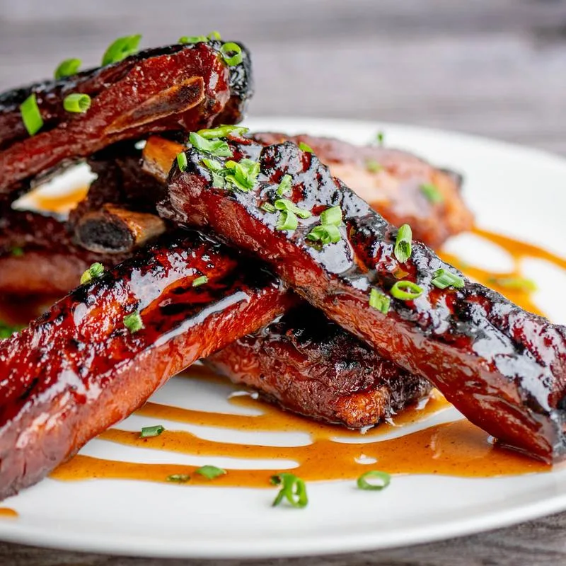 Sticky ribs appetizer